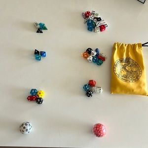 Assorted dice for dungeons and dragons as well as other side based games